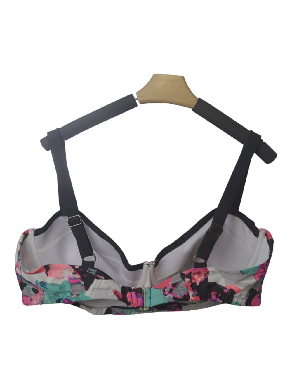 Ava & Viv Floral Bikini Top 24W Plus Size Adjustable Swim Colorful Eclectic Chic - Picture 2 of 12